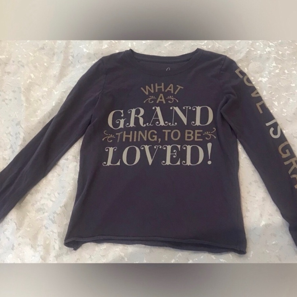Kids Long-Sleeve Graphic Tee with Gold Lettering Size 10 NWOT